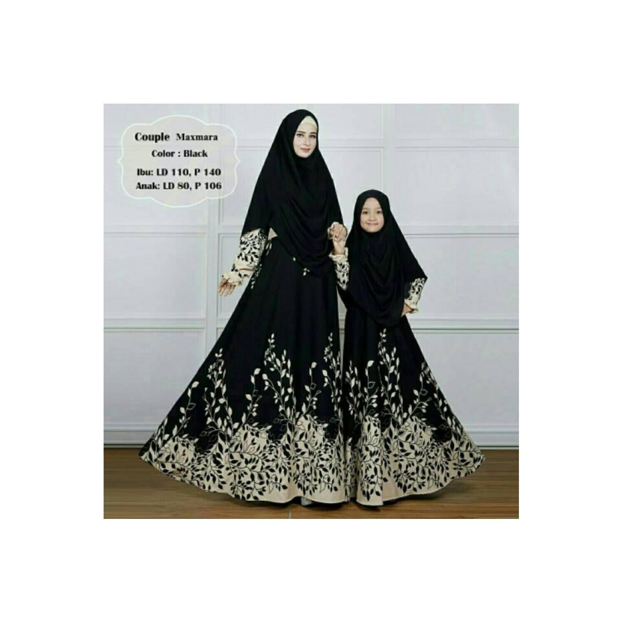 Maxi dress couple pasangan ibu dan anak gamis syari