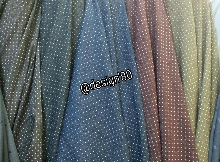 HARGA SPESIAL!!! kain denim polkadot/bahan kemeja, baju koko, gamis pria denim motif - Abu -Abu Tua - x154lY