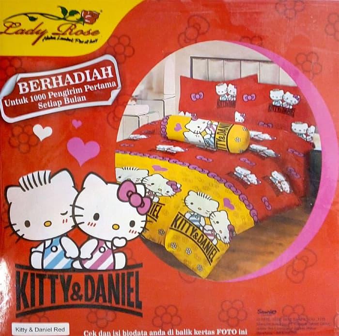 Exclusive Bedcover Lady Rose Disperse 120 - Hello Kitty & Daniel Red