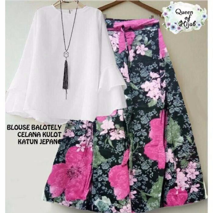 Setelan Asifa Set Baju Wanita Hijab Trendy Celana Kulot + Baju Atasan Panjang Setelan Wanita Muslim Modern Modis Casual Trendy Terbaru 2018