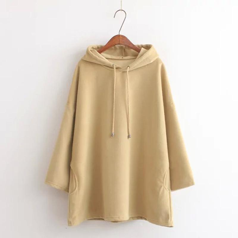 Musim Dingin Model Baru Korea Selatan Ulzzang Kaos Sweater Wanita Model Setengah Panjang Tambah Beludru Lebih Tebal Jaket Harajuku Bf Murid Longgar Atasan