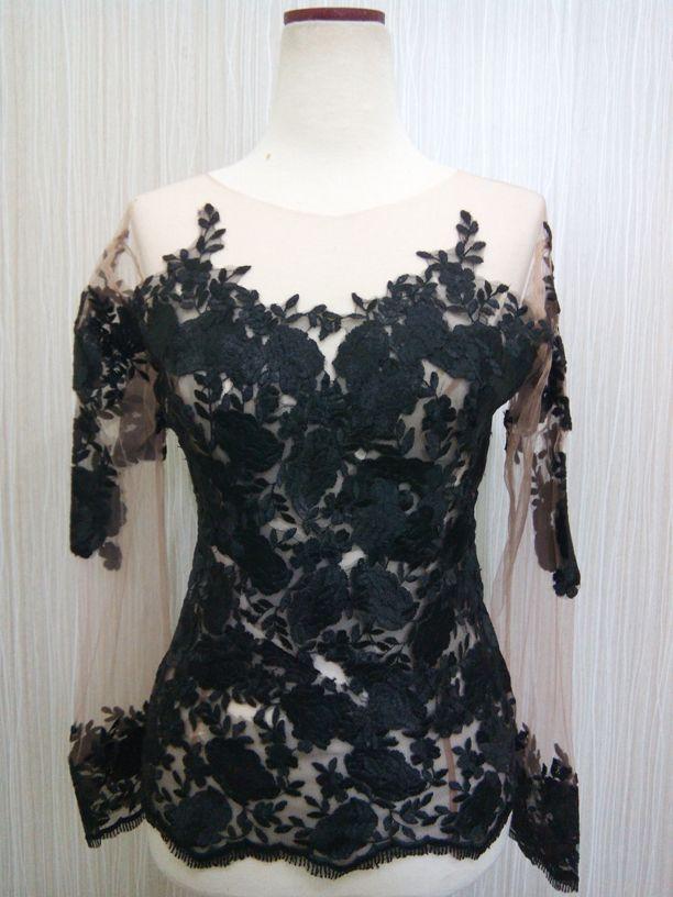 Baju Wanita Kebaya Wisuda Kebaya Kondangan Kebaya Pesta Kebaya Modern Kebaya Brokat Hitam Bunga RR1540 Jual Kebaya Modern 2018,Jual Kebaya Muslim 2018,Jual Kebaya Pengantin