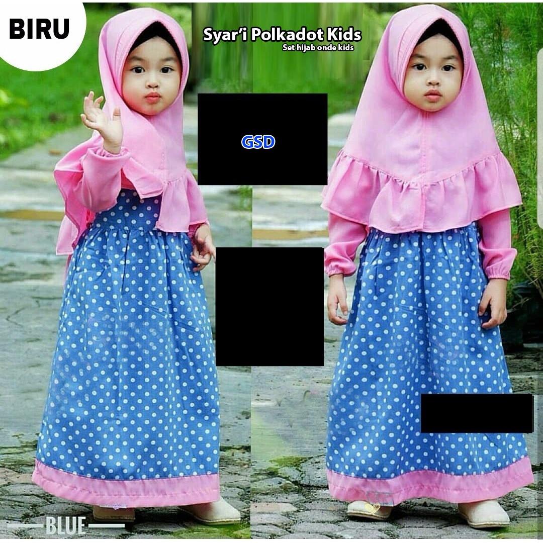 Wow keren - Baju muslim anak / gamis anak/ maxi anak / dress anak / jilbab anak / syarii anak polka