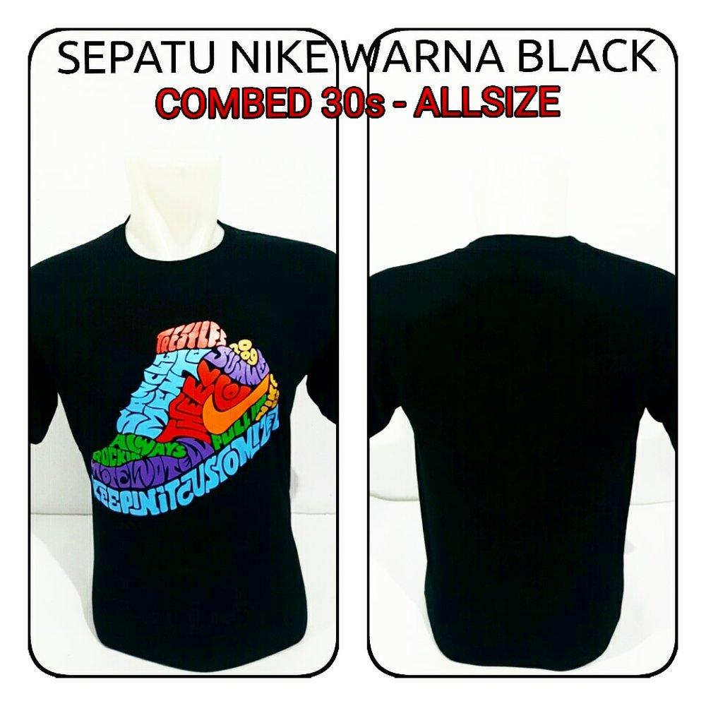 Kaos distro sepatu nike warna black di lapak Zuperone mart superone