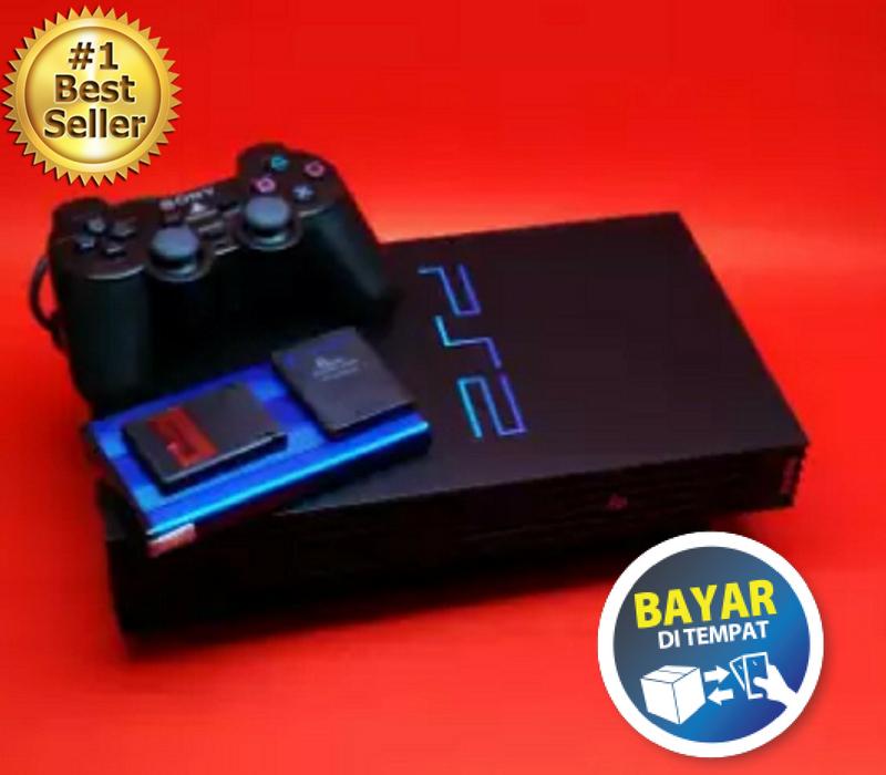 Console Sony Playstation PS2 Fat Scph 10000 (Refurbished High Grade) Hardisk 40 GB Player Full Games - Hitam