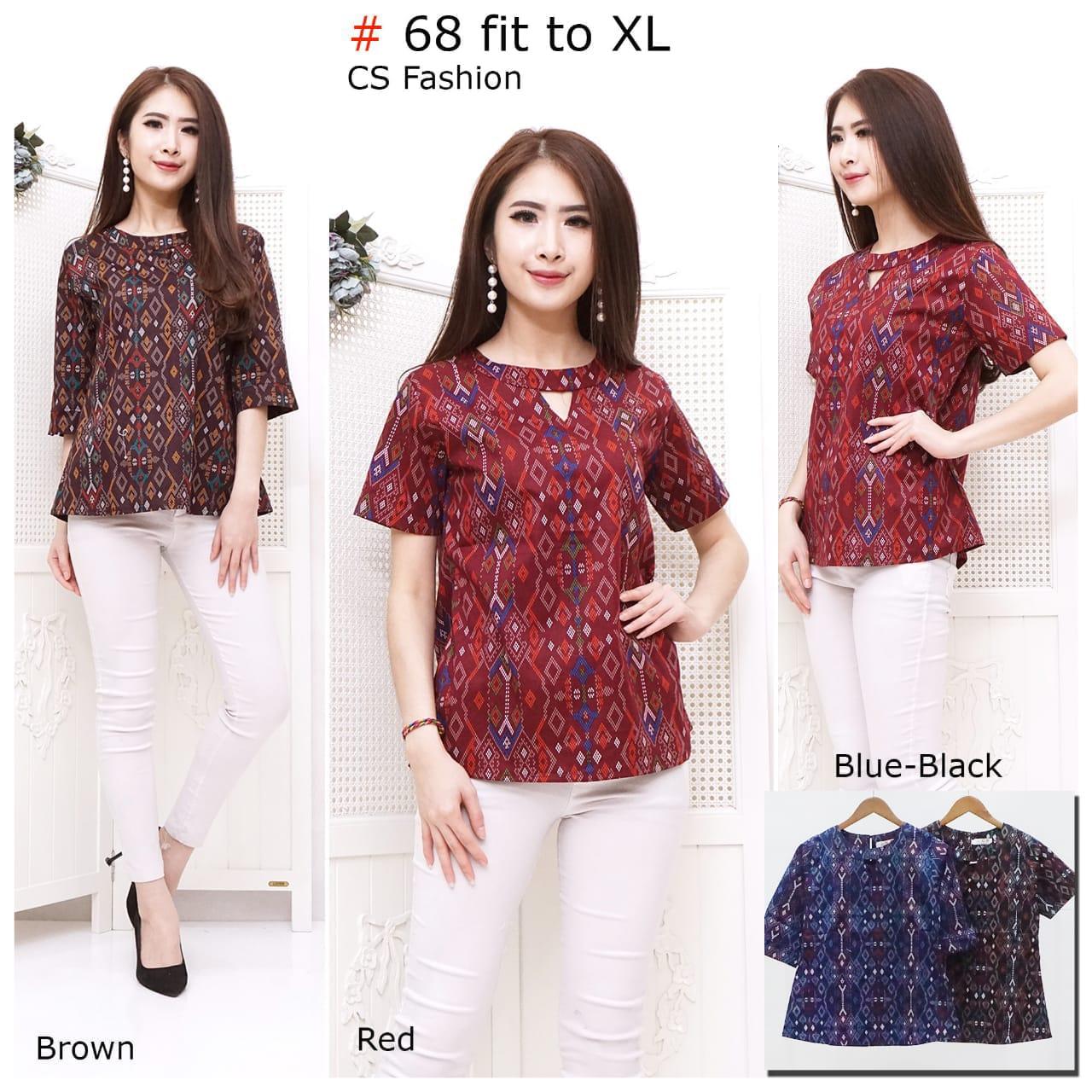 Moscow/Kemeja batik lengan pendek 02/Batik tradisional/Fashion wanita/Batik cap/Batik tulis/Batik kekinian/Fashion wanita/Kemeja batik/Batik jumbo