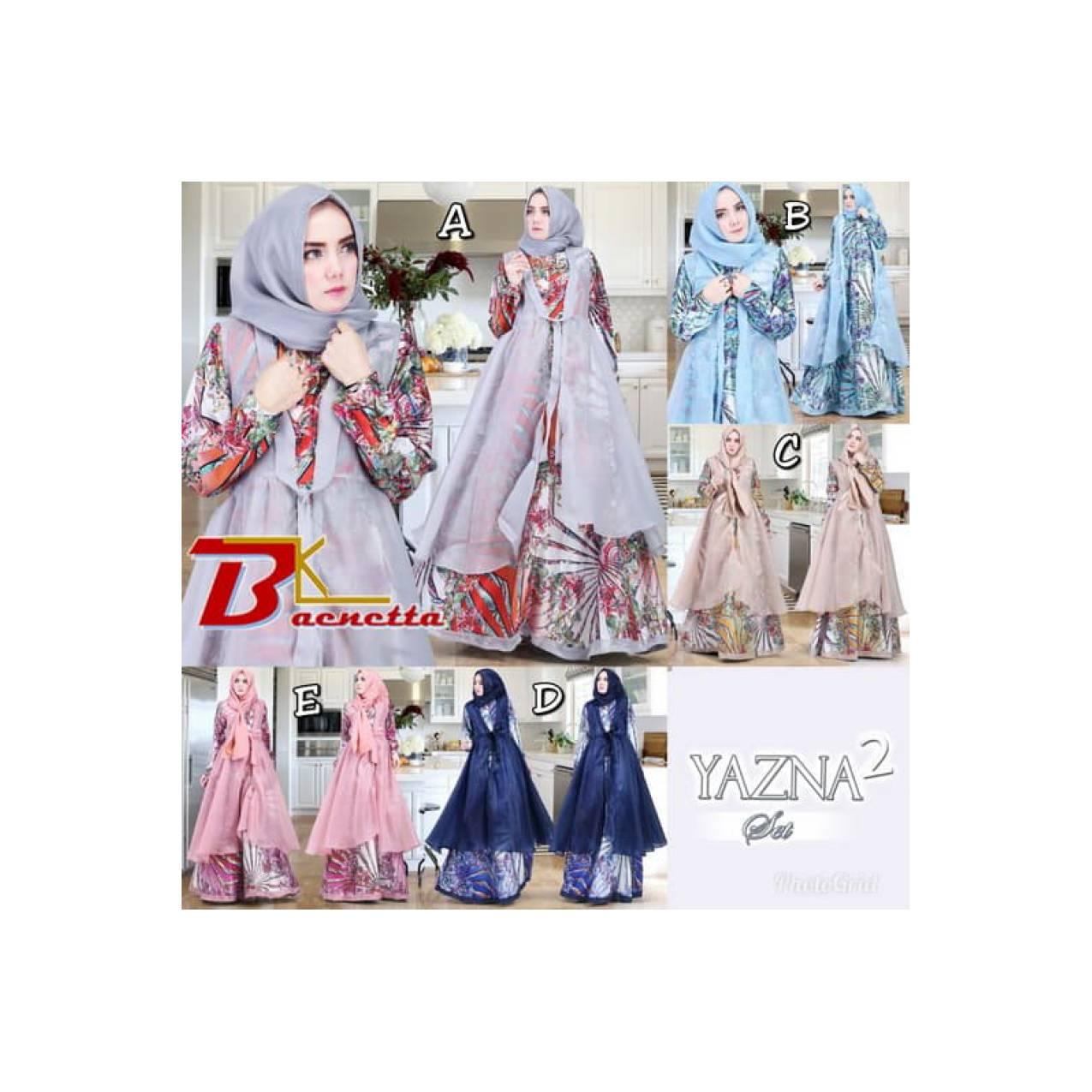 gamis pesta mewah silk motif rompi organza plus hoodie