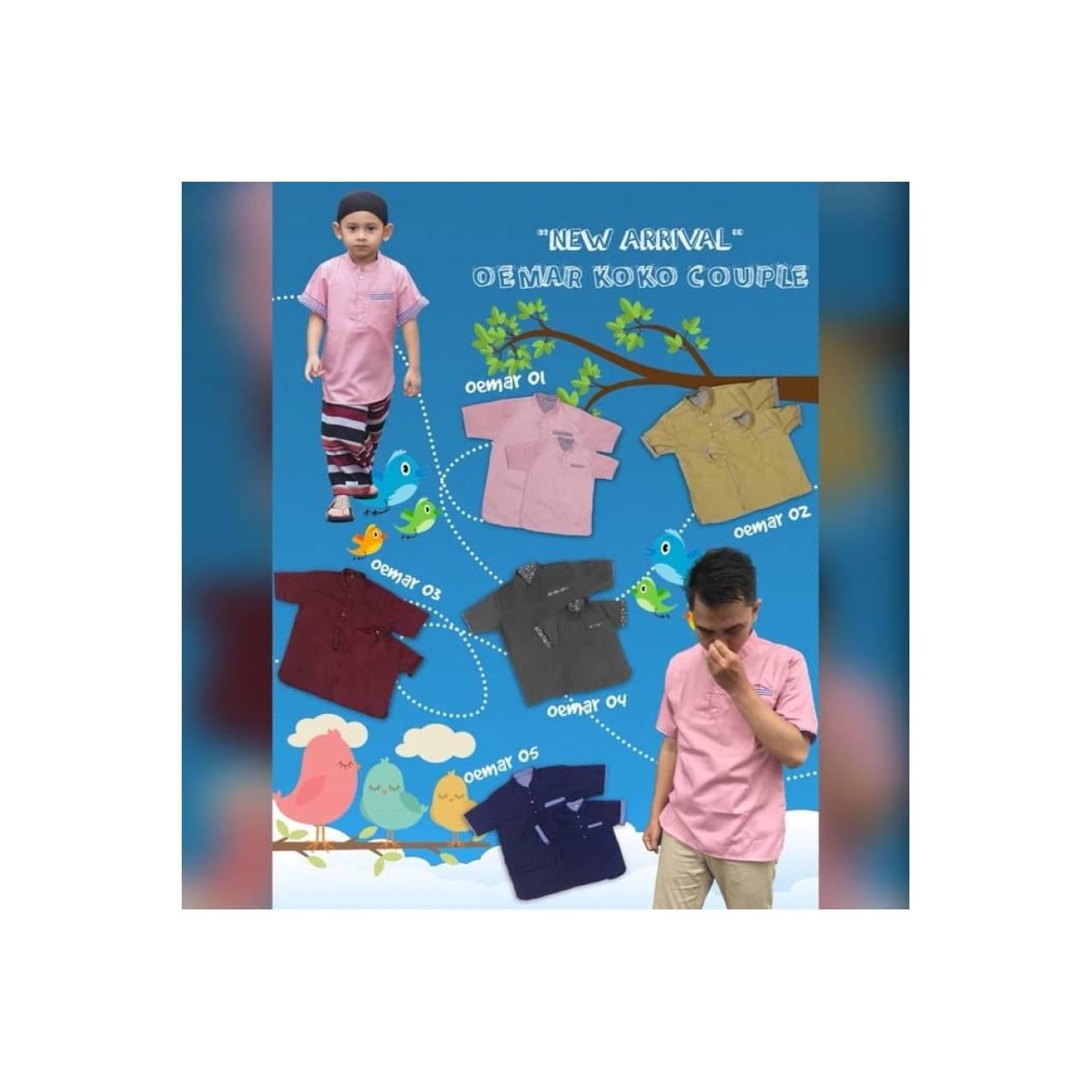 Baju Koko Couple Ayah Anak Laki Umur 1 2 3 4 5 6 Tahun Kembar Muslim