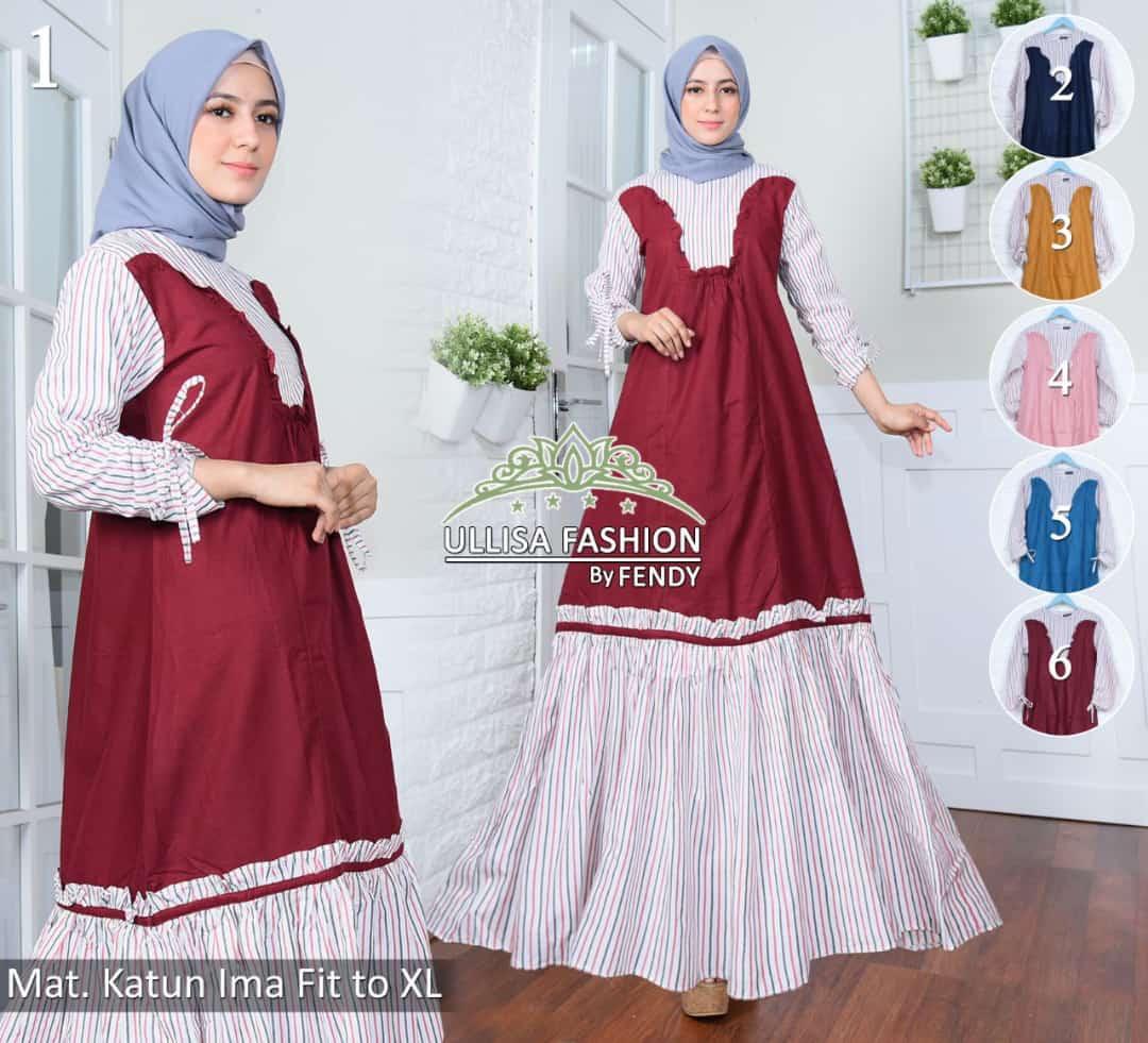 Prsd Fashion - Gamis wanita terbaru / casual syari remaja murah pesta brukat putih 2018 2019 jumbo set khimar set cadar turkey tunik trendy modern wolfis putih kuning merah ungu coklat tosca hijau dongker pakistan mewah polos busui abu abu couple