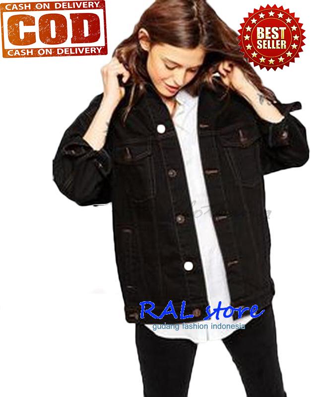RAL store – JAKET JEANS DENIM / HITAM OVER SIZE WANITA / BEST SELLER!!!