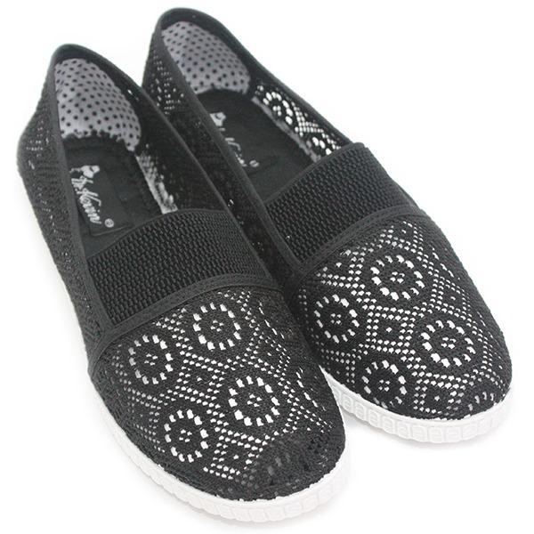 Dr.Kevin Sepatu Wanita Flat 5312 Hitam - Sepatu Wanita Bermotif