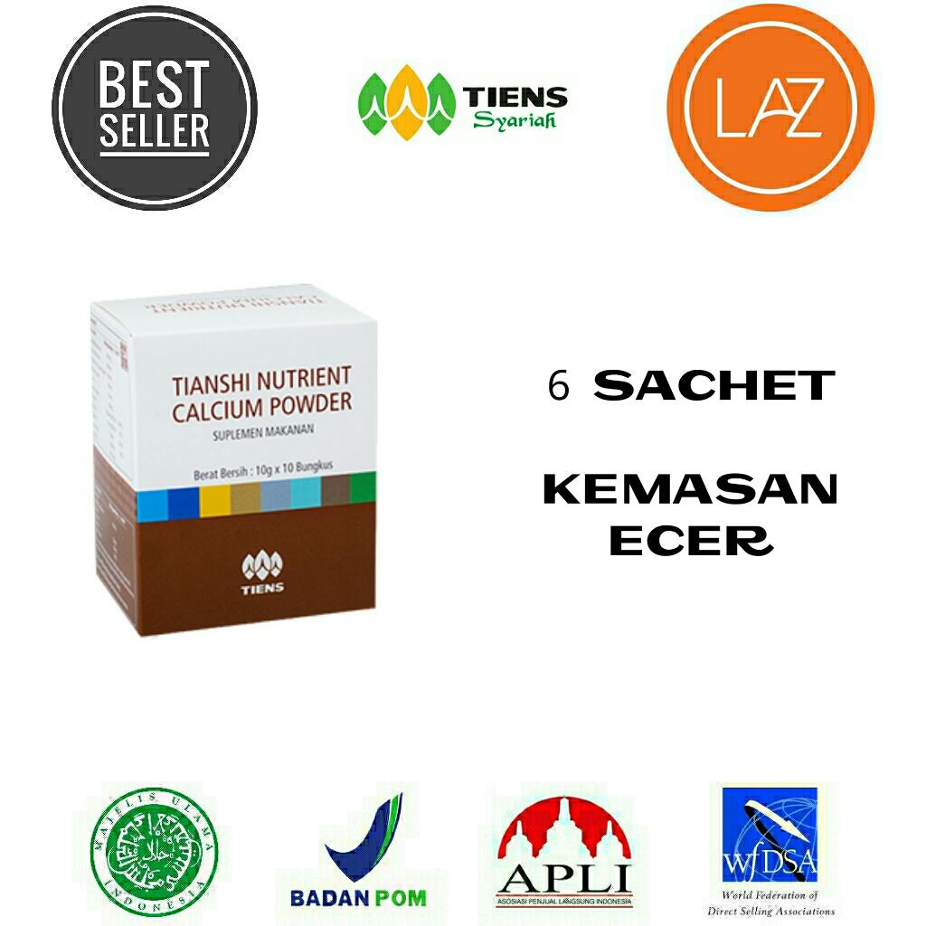 Tiens Sehat Syariah Nutrient Calcium Powder, Susu Kalsium Peninggi Badan Remaja / Dewasa, Nutrisi Kesehatan Tulang, Jantung, Pencernaan, Otak, Ibu Hamil dan Menyusui. Herbal Alami Halal Terbaik Tianshi Promo (10 g x 6 bungkus) + Gratis Kartu Member