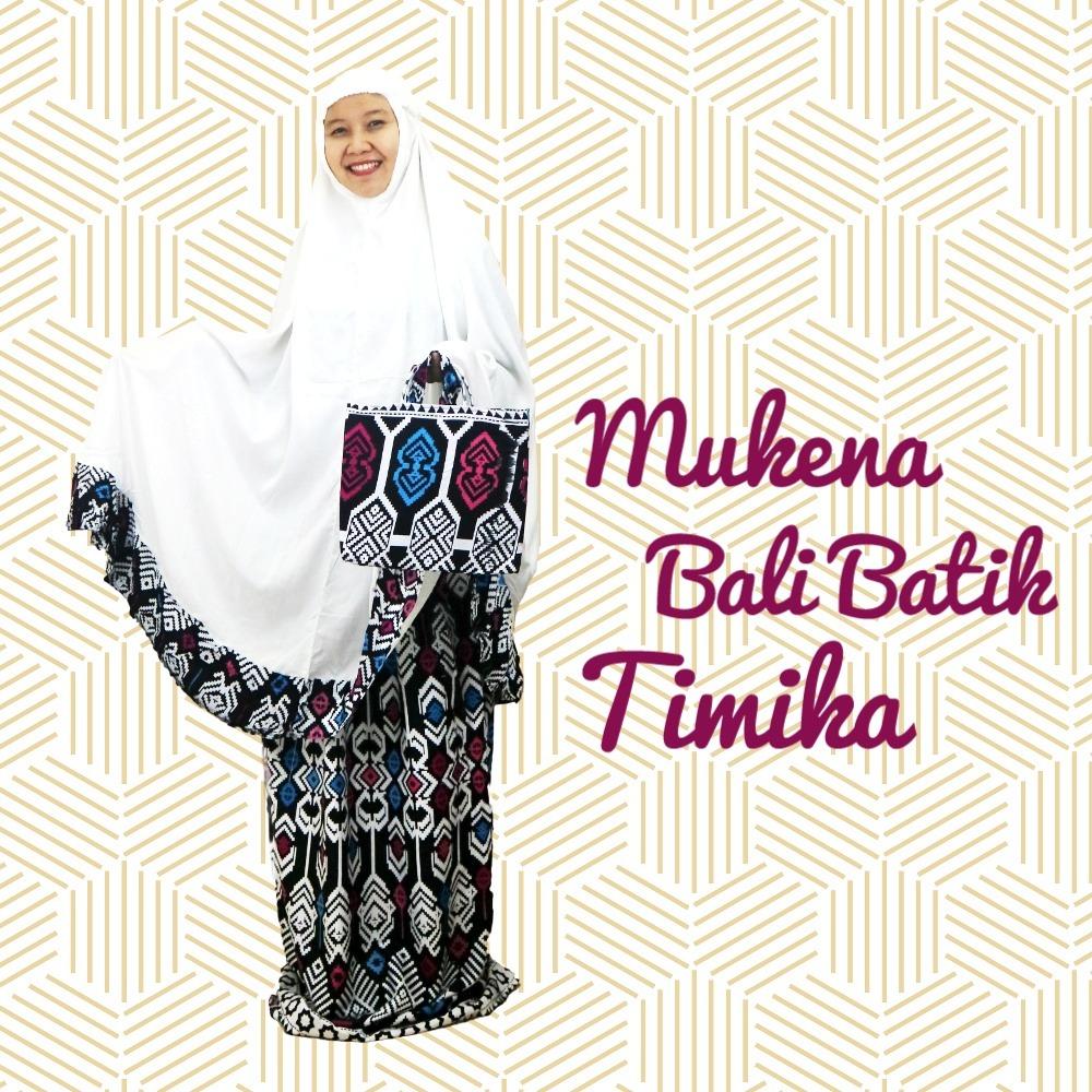 Mukena Mukenah Setelan Katun Bali Motif Batik Timika Ukuran Jumbo