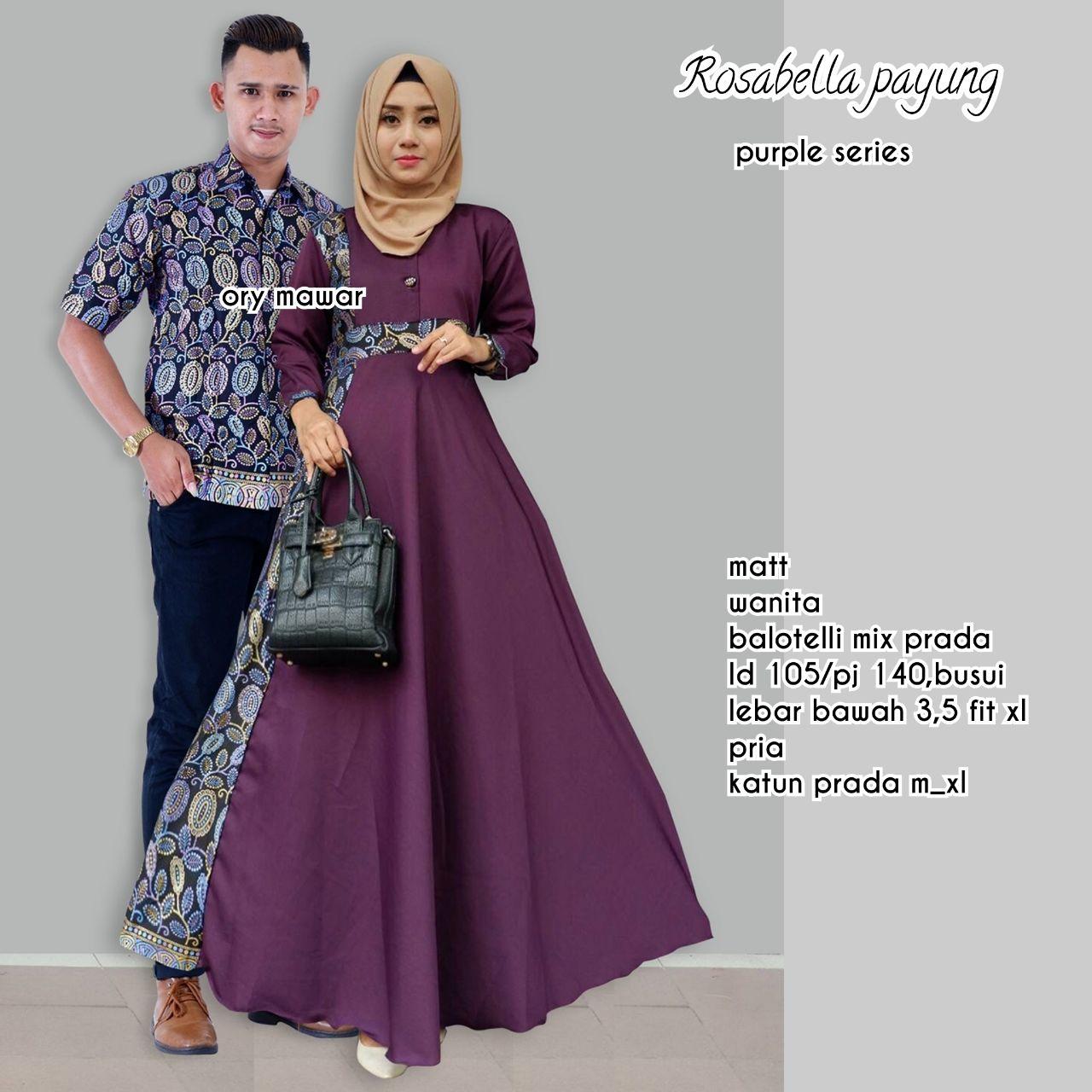 TERMURAH - Batik Couple / Couple Batik / Batik Sarimbit / Baju Batik Modern / Batik Kondangan / Baju Batik ROSABELLA UNGU