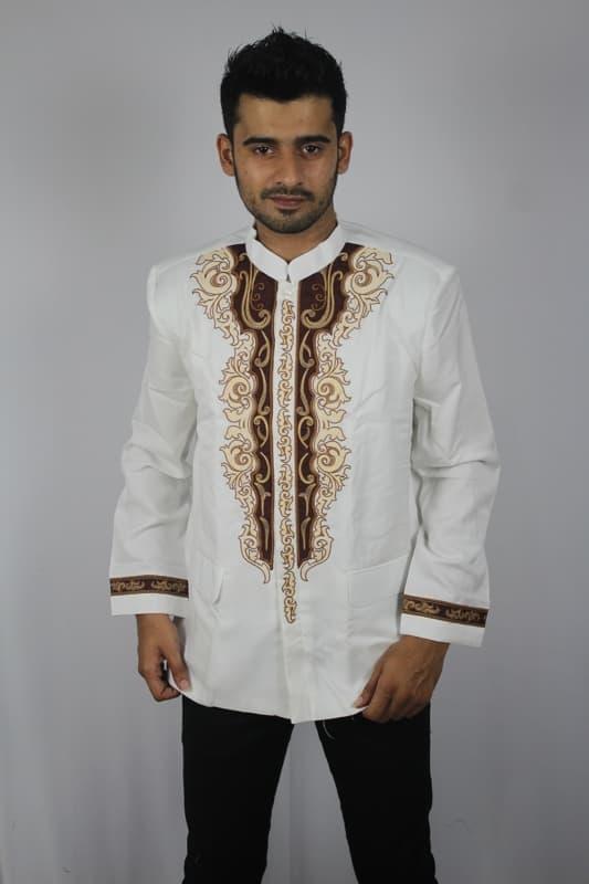 Baju koko Jas, JASKO bordir, kemeja pria TN69 Broken White - Baju koko muslim pria terbaru / Baju koko muslim pria termurah / Baju koko muslim pria berkualitas / Baju koko muslim pria trendy / baju casual / kemeja pria / baju koko lebaran / baju koko