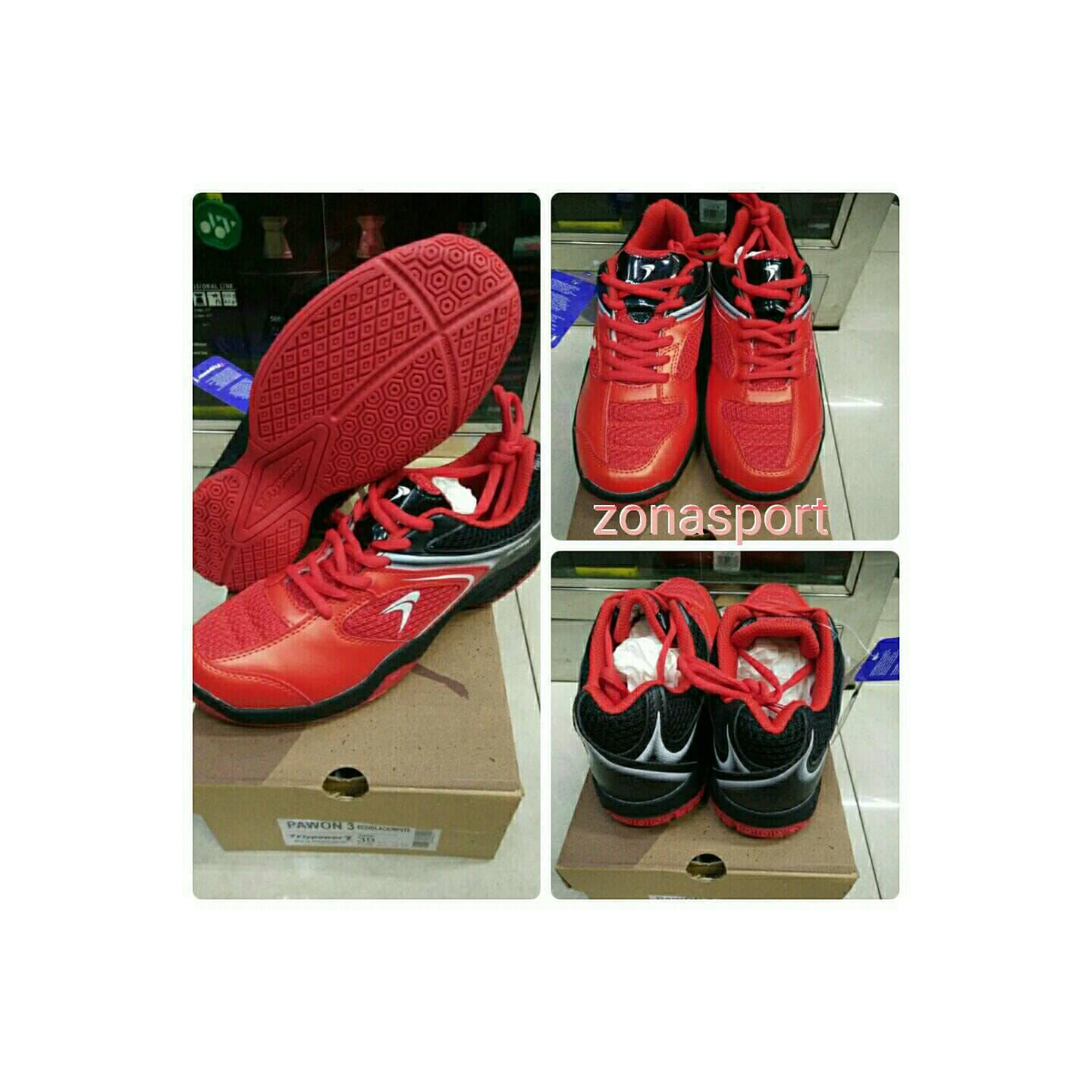 SEPATU BADMINTON FLYPOWER PAWON 3 RED BLACK - ORIGINAL