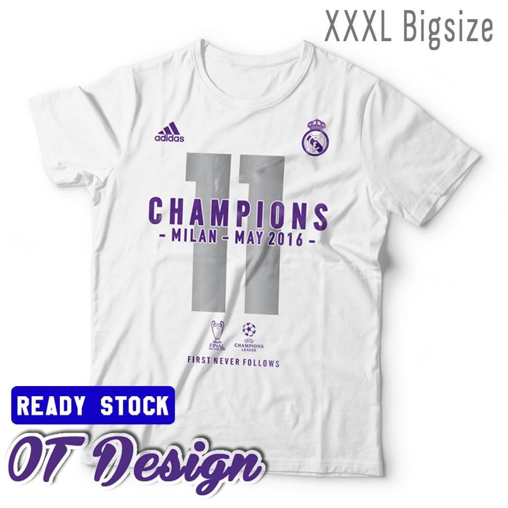Kaos XXXL Real Madrid La Undecima Uefa Champions League Ucl 2016 Winners ( Kaos Distro Bola Terbaru ) Juara Liga Champion 2016 Otdesign Ot_design