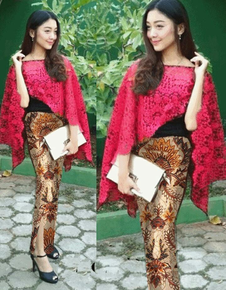 J&C Setelan Kebaya Vannya / Baju Kebaya / Cape Brokat / Outer Cape / Outer Brukat / Kebaya Batik / Rok Batik Prada / Setelan Kebaya 2 in 1 / Baju Pesta / Kebaya Bruakt / Rok Panjang Batik / Rok Batik / Gaun Pesta
