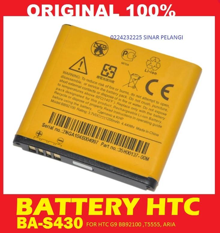 BATRE BATERAI BATTERY HTC G9 BB92100 T5555 ARIA BA-S430 1200 MAH ORIGINAL 901145