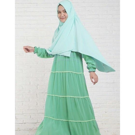 Hijab Syar'i Alila - Gamis Az-Zahra Melon