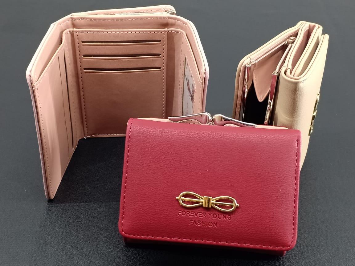 Dompet Lipat Wanita TRI FOLDED WOMAN WALLET RIBBON IMPORT - MERAH (24013) / Dompet Wanita / Dompet Mini / Premium Quality / Dompet Lipat / Dompet Kulit Wanita / Dompet Korea / Dompet Import / Dompet Kulit Murah / Dompet Cewek / Dompet Wanita Lipat Tiga