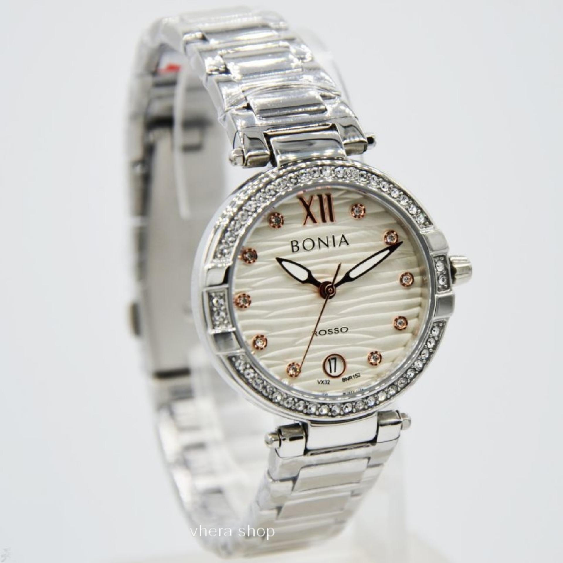 Bonia BNR152 Jam Tangan Wanita / Cewek Stainless Steel Silver List Gold