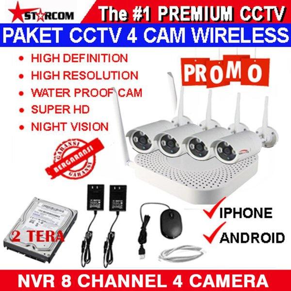 PAKET CCTV WIRELESS 4 IP CAMERA 1.3 MEGAPIXEL IP KAMERA SUPER HD + HARDISK 2 TERA SIAP PAKAI TERMURAH