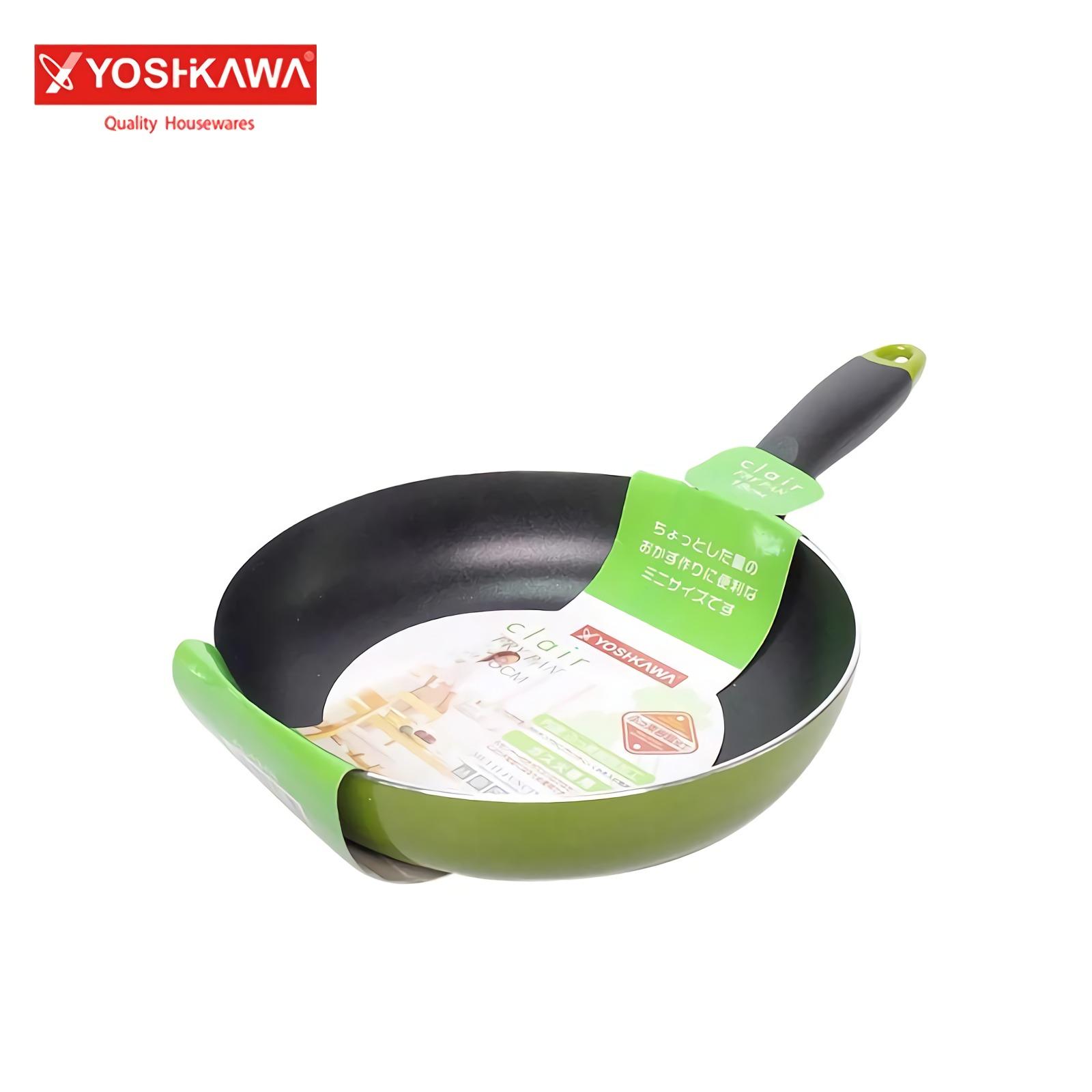 YOSHIKAWA Teflon Penggorengan 18 CM Frying Pan EVL-CL-12-09 Hijau