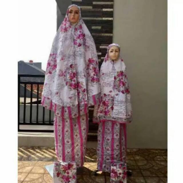 edisi lebaran 2018 MUKENA KATUN RAYON COUPLE IBU DAN ANAK MURAH laris manis ()
