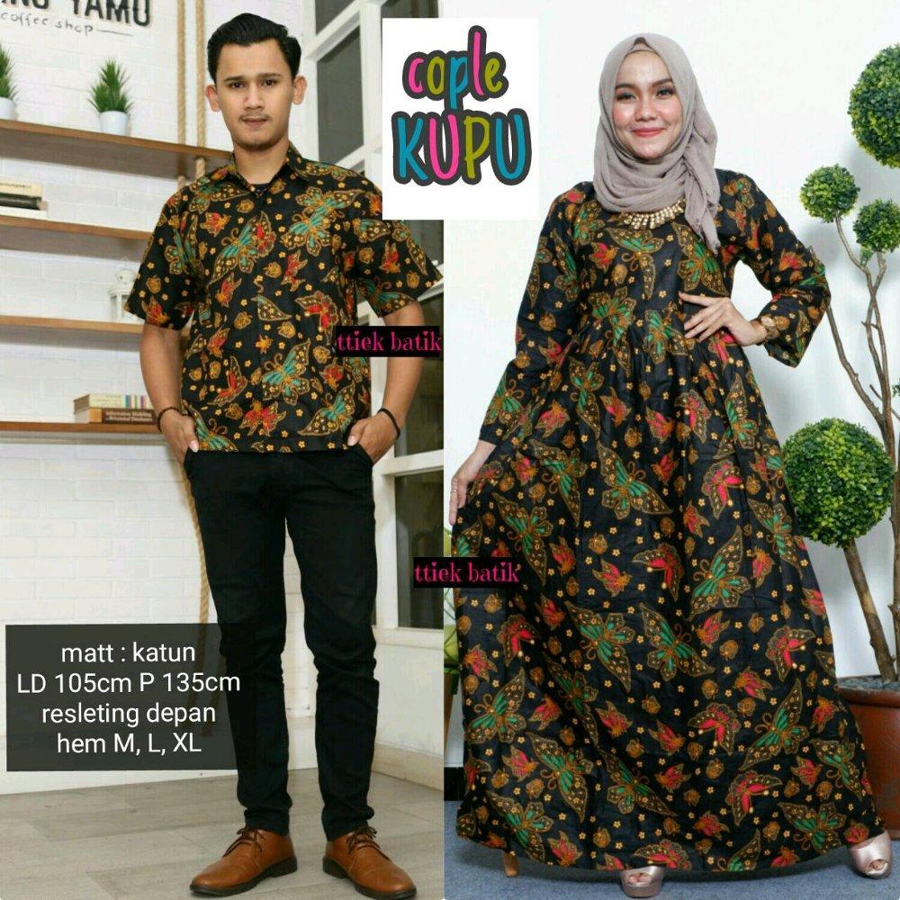 Baju Couple Sarimbit Batik Sogan - Couple Gamis