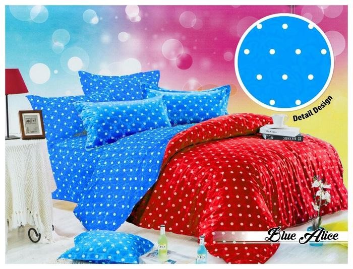 PROMO PALING MURAH Sprei Romeo Polkadot 180 - Blue Alice TERLARIS
