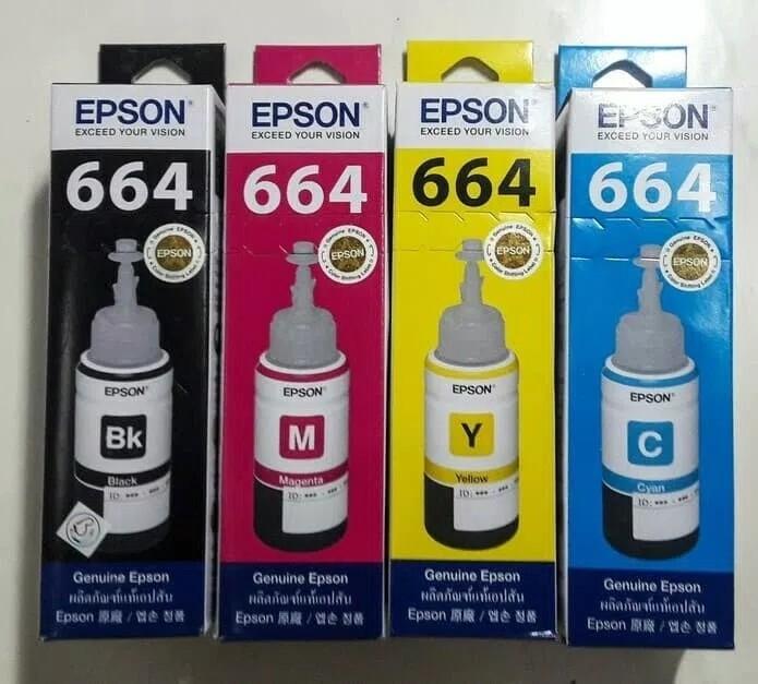 New Tinta Printer Epson T664 Warna L350 L355 L360 L365 L455 L550 L555 L565 1 paket (4 tinta)