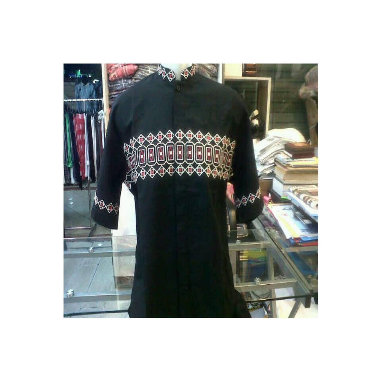 Distro baju koko lengan pendek modern bordir mewah preview itang yunas