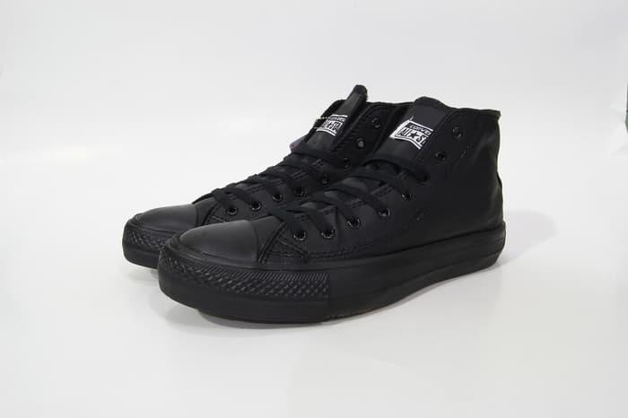 ASLI!!! Sepatu Converse All Star Full Black Leather Edition - FURocG