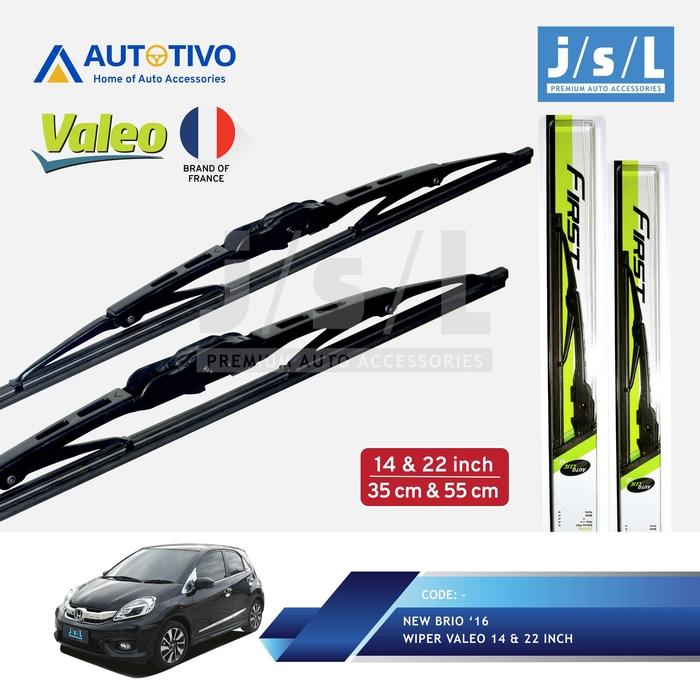New Brio Wiper Mobil Valeo (2 Pcs Kiri Kanan)/Aksesoris Honda Brio