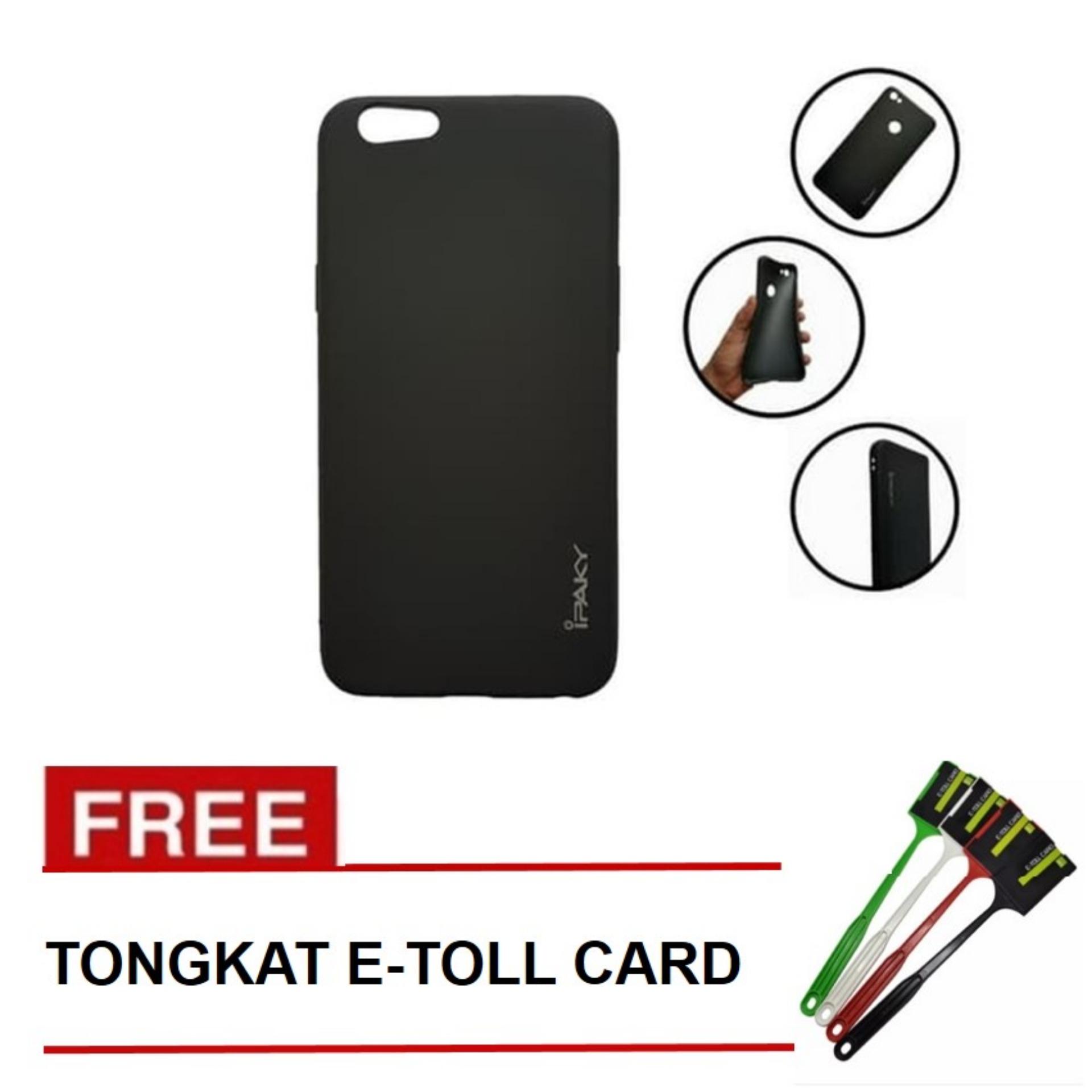 Ipaky Super Slim Hybrid Soft Case Cover Casing For Samsung Galaxy Oppo A83 - Hitam + Free Tongkat E Toll Card