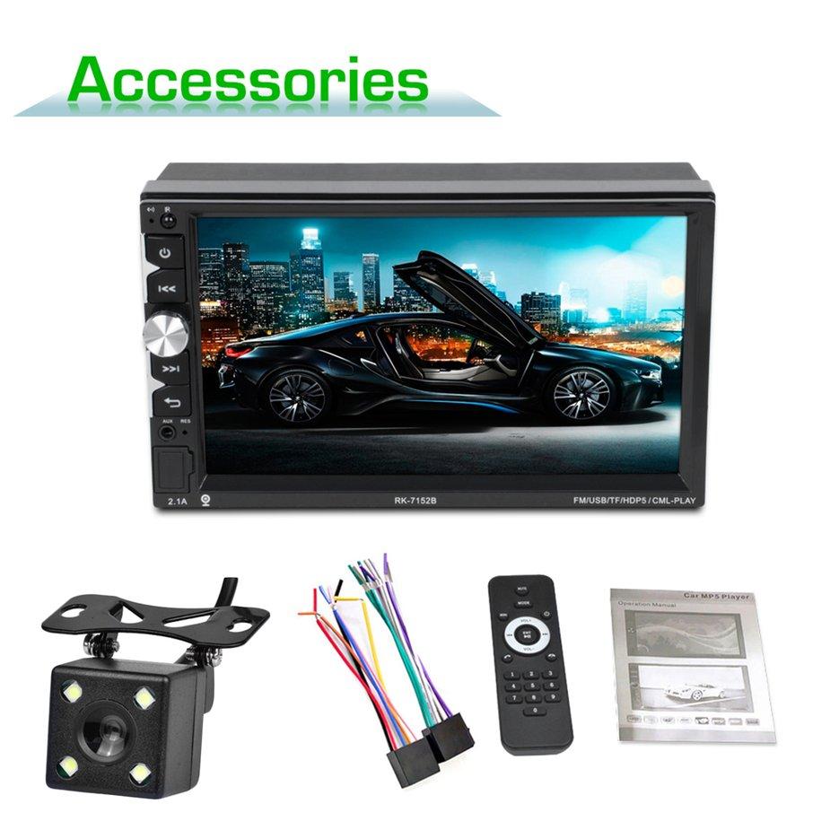 Kaka 7152 HD 1080 P Mobil MP5 Player 7 Inch Layar Sentuh dengan Kamera 7 Warna Lampu Latar Hitam