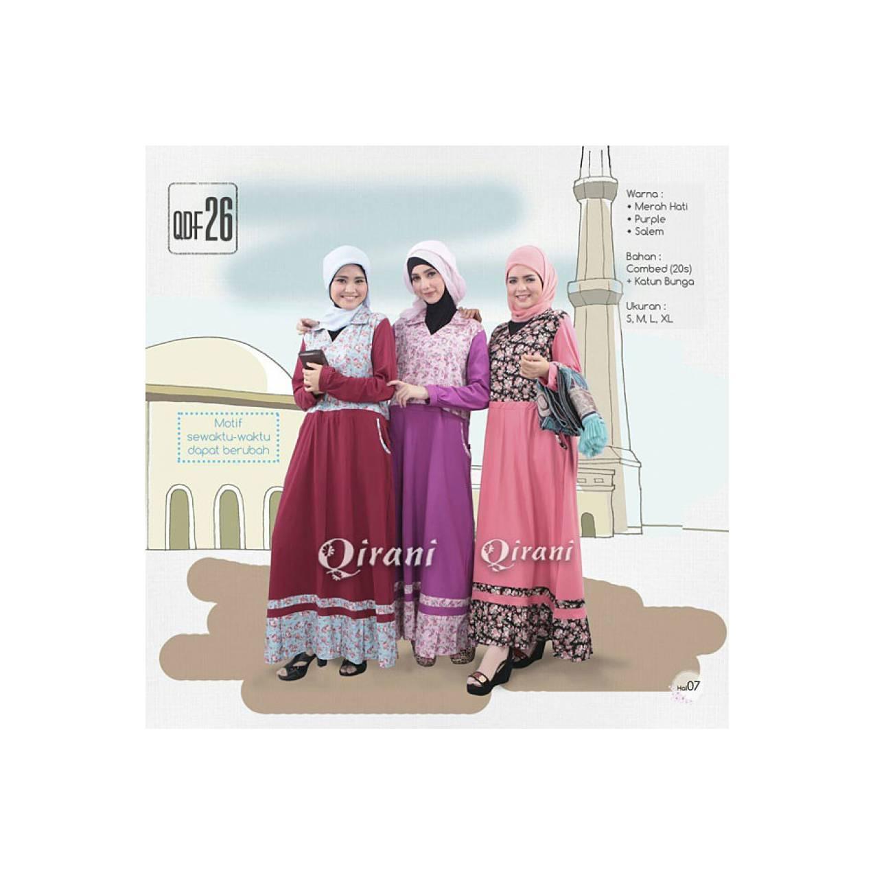 gamis kaos qirani qdf 26 S M L XL