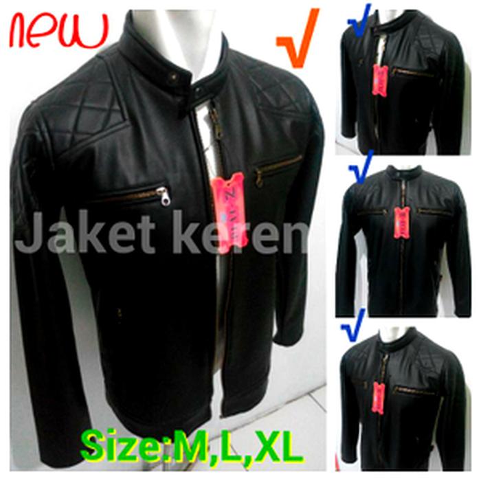 Jaket semi kulit pria David beckham/Jaket motor asli Garut JK-48 TERMURAH