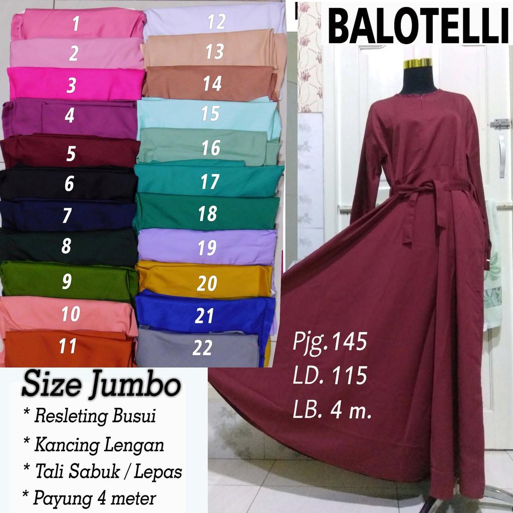GAMIS JUMBO BALOTELI POLOS/BALOTELLI/BALLOTELI payung 4 meter (putih bersih)