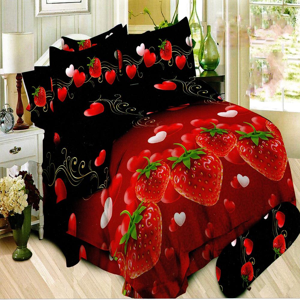 Bonita Sprei Queen Motif Red Strawberry 160x200 cm