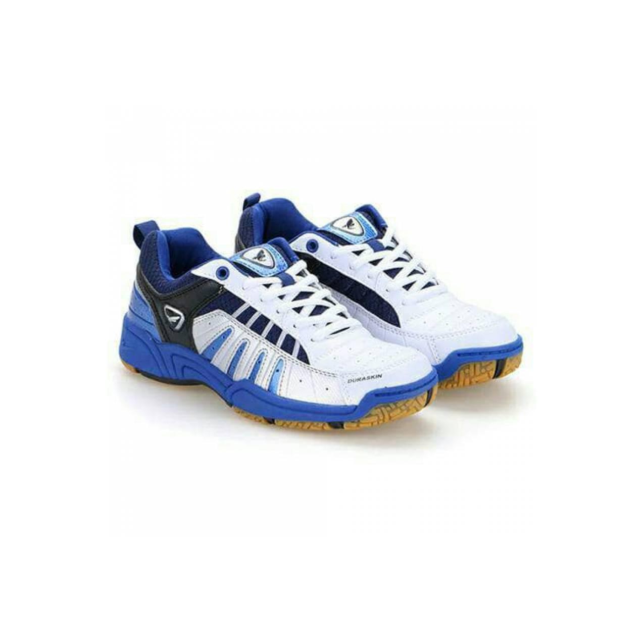 sepatu badminton. eagle super ace. white blue
