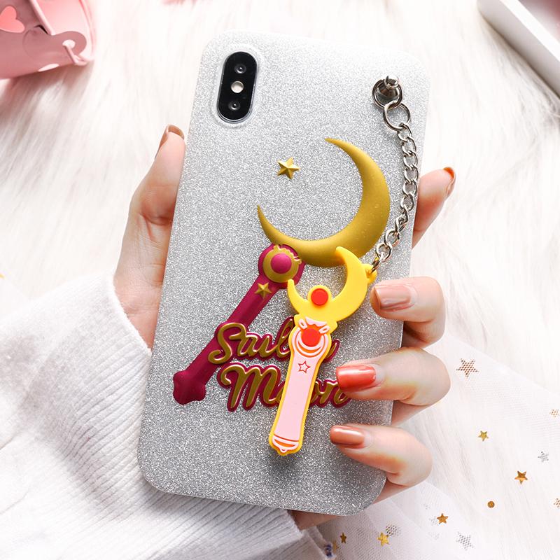 Bulan atau Bintang Tetap Kartun Cewek Manis Liontin Iphone7plus Selubung Ponsel Apple Identitas