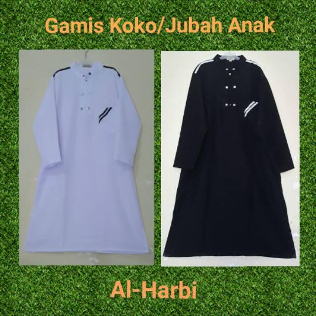 Gamis koko/Jubah Anak. Ready size 1-15. Plus Peci smp Size 12. (Size 2-3 Hitam)