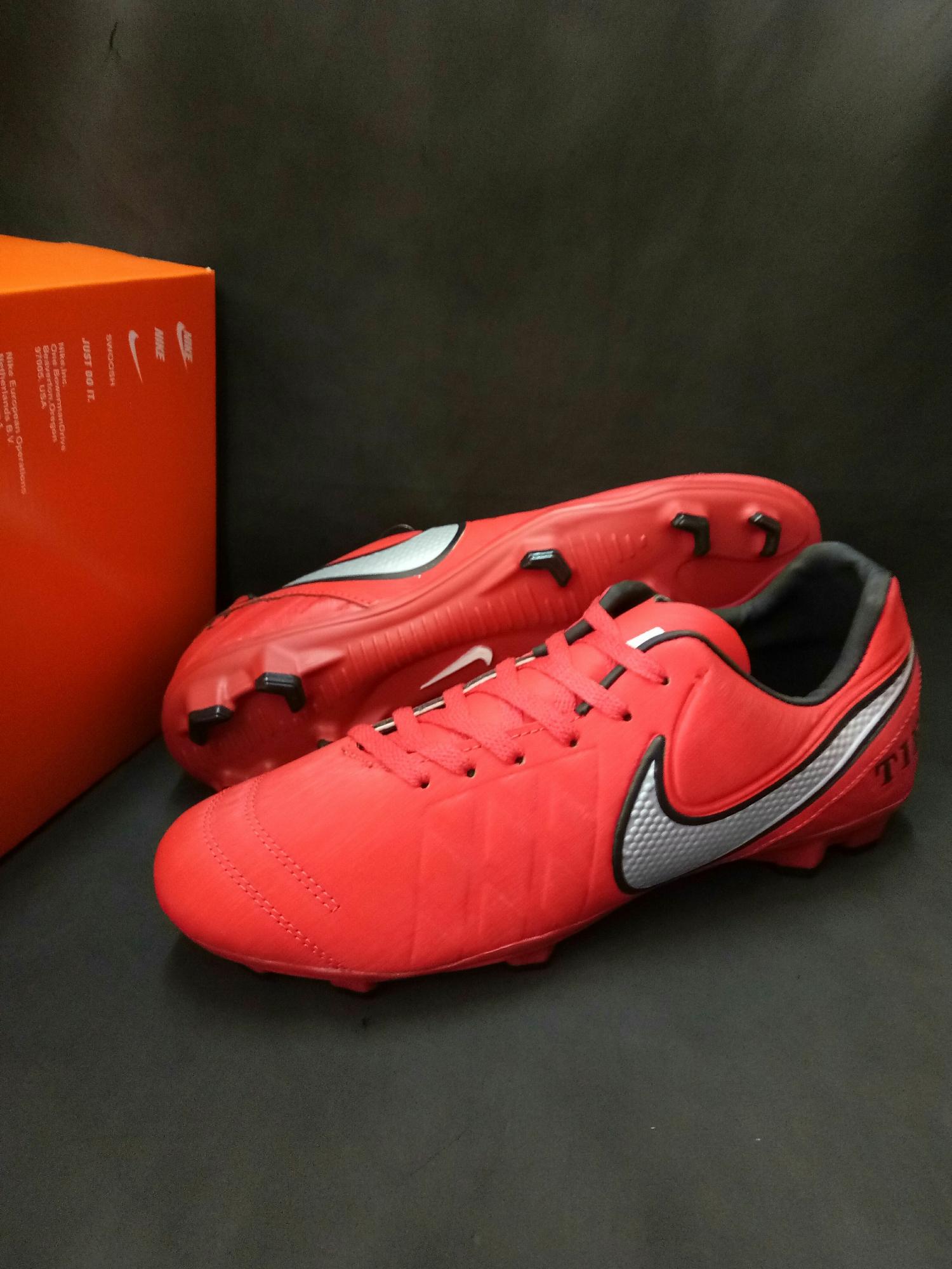 Sepatu Bola Nike Tiempo New Colour Red Black