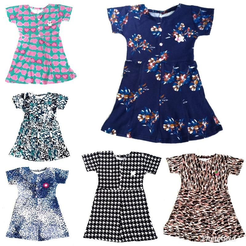 Dress Anak Lengan Pendek - Dress Anak 1-2 Tahun - Motif Random