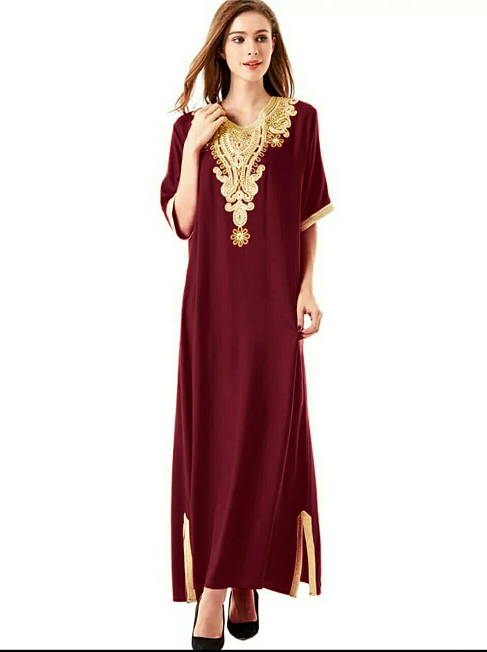 Grosir Hasanah MAXI LADY ROSETA / MAXI INDIA PANJANG / GAMIS BORDIR INDIA..
