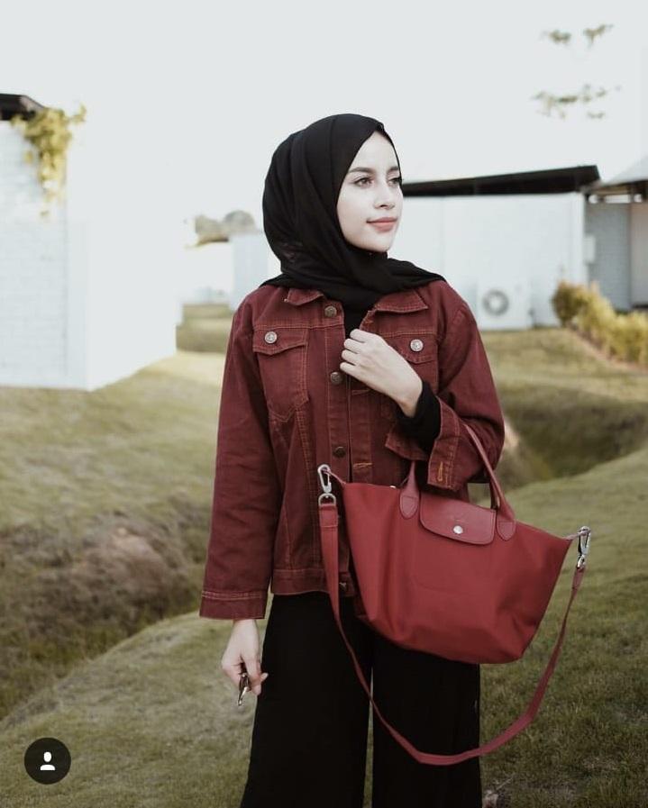 Oversized Jacket Jeans Denim ZARA Jaket MAROON BASIC Bio Blitz Tebal