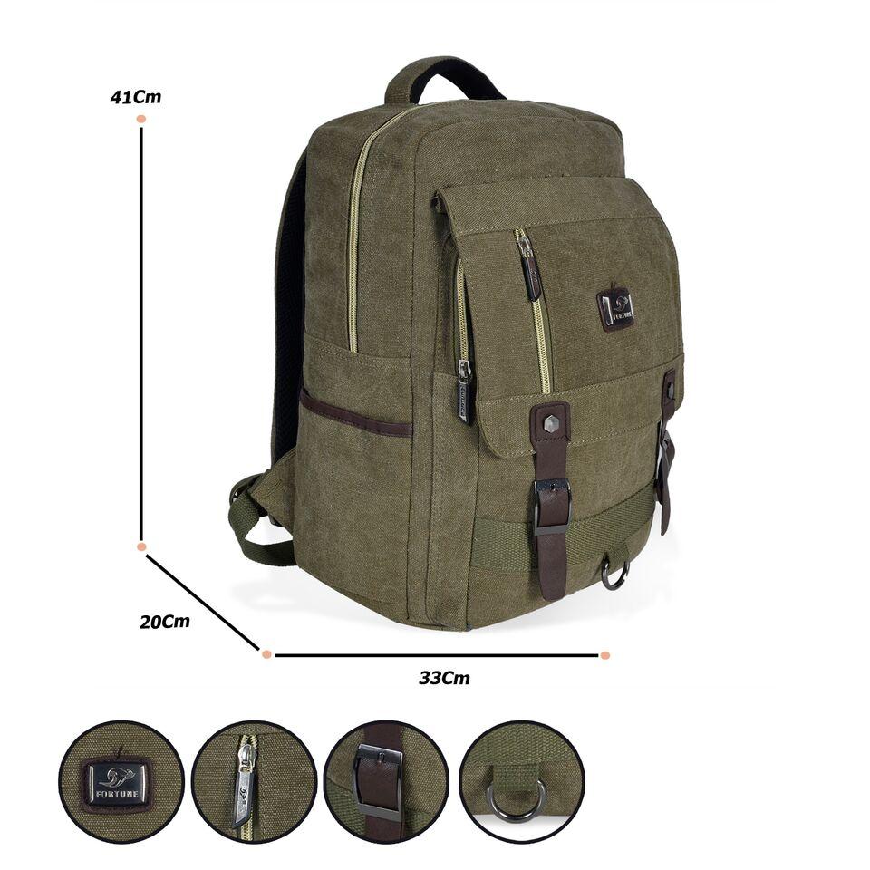 Korea Import fortune Tas Ransel Design 17 Inchi 600-17 RBS Polyester Canvas - Grey