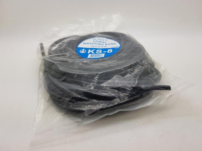 HITAM 8 mm 10 meter Spiral wrapping band / pelindung kabel